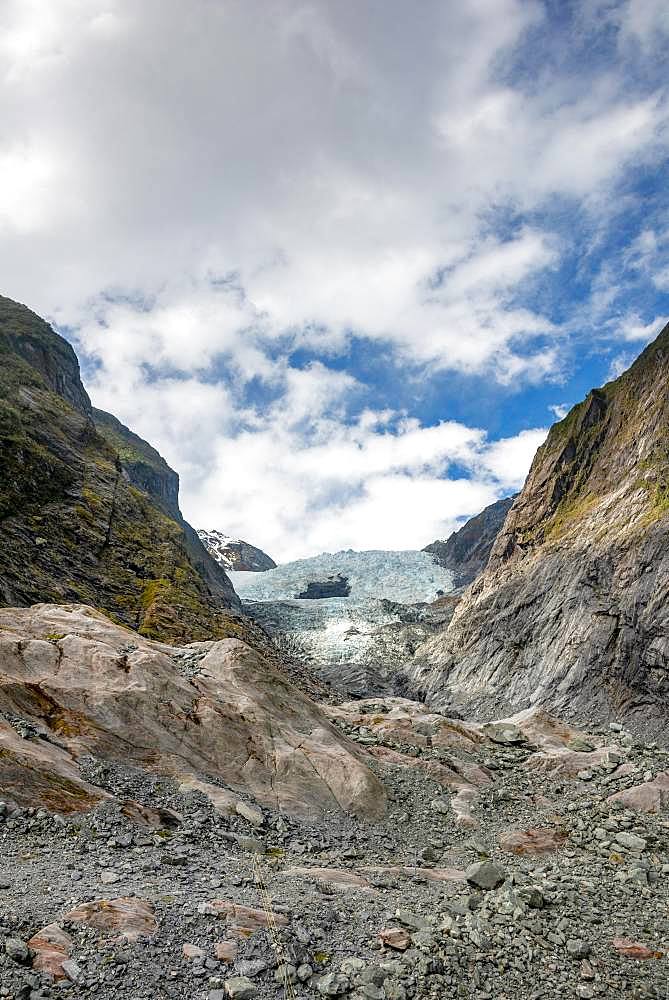 Glacier tongue, Franz Josef Glacier, West Coast, Southland, New Zealand, Oceania