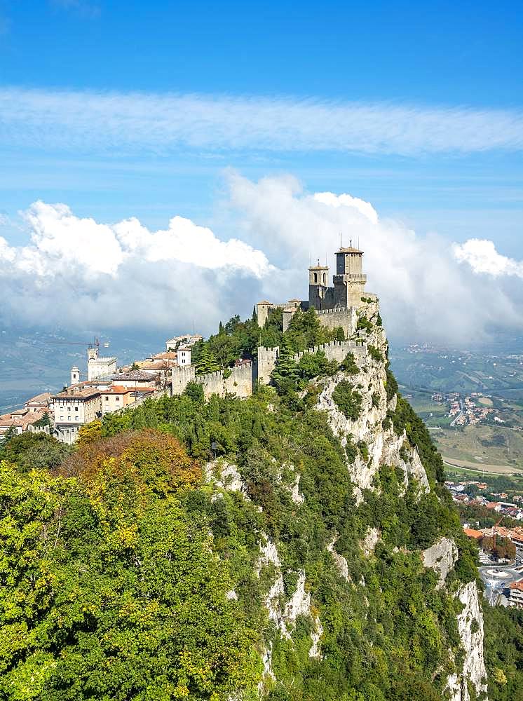 Torre Guaita or Rocca Guaita, old watchtower, Monte Titano, San Marino city, San Marino, Europe