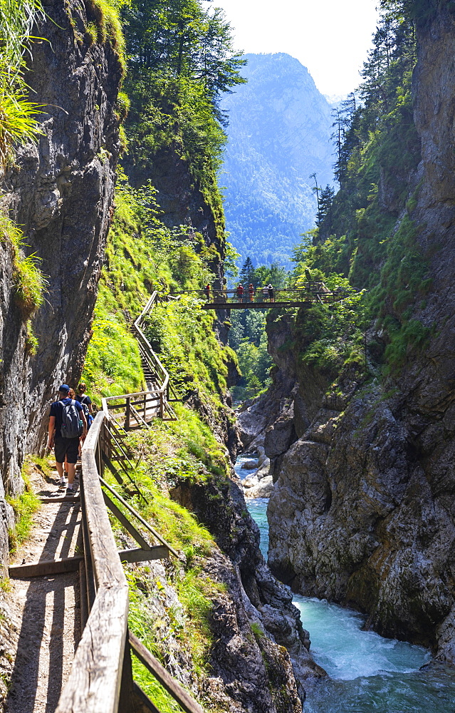 Climbing facility in the Lammerklamm, Lammeroefen, River Lammer, Scheffau, Tennengebirge, Salzburger Land, Province of Salzburg, Austria, Europe