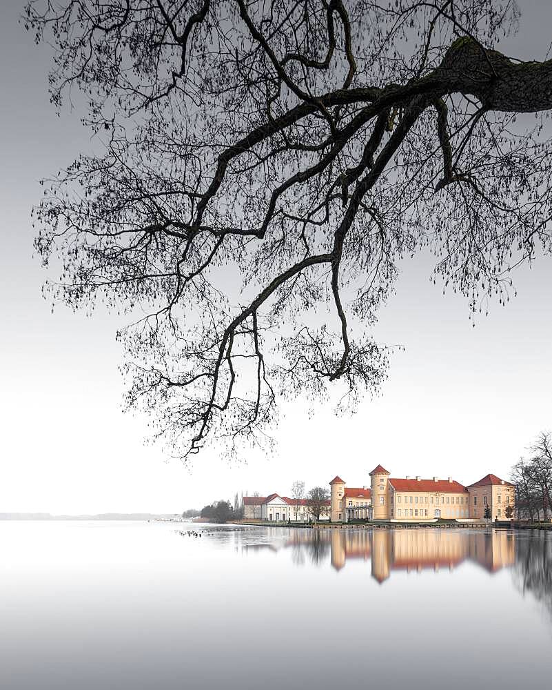 Rheinsberg Castle with perfect reflection, Rheinsberg, Germany, Europe