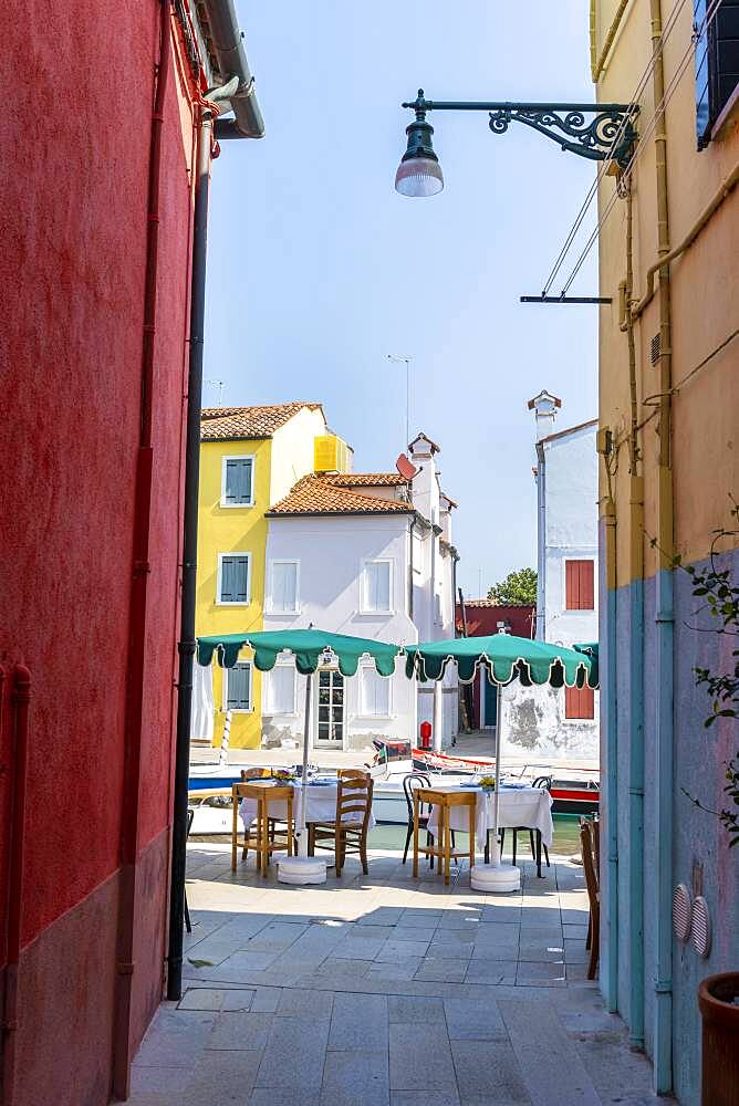 Colorful houses, colorful house facades, Burano Island, Venice, Veneto, Italy, Europe