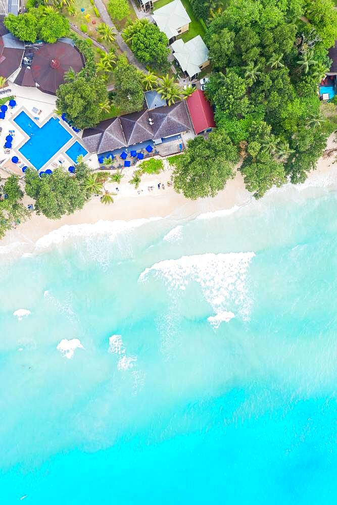 Beach luxury sea ocean aerial view bird's eye view, Mahe, Seychelles, Africa