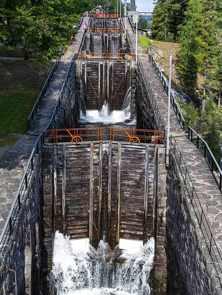 Vrangfoss lock, Telemark Canal, Norway, Europe