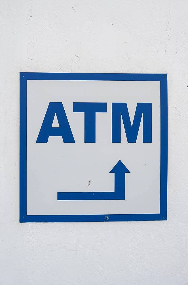 ATM, cash machine, sign