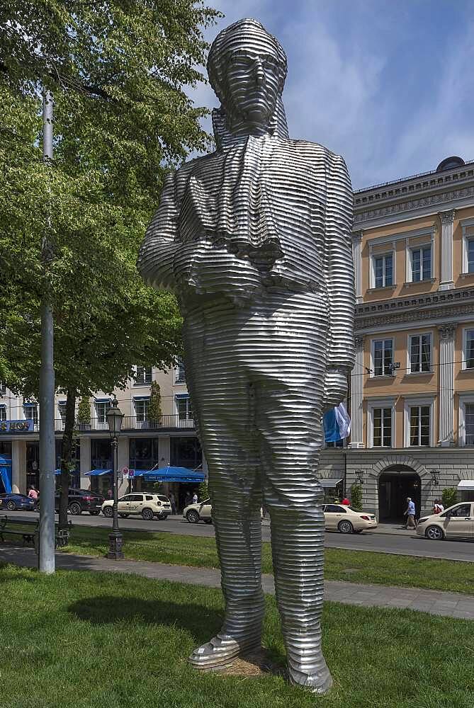 Aluminium statue of Joseph Graf von Montgelas, by the artist Karin Sander, Munich, Bavaria, Germany, Europe