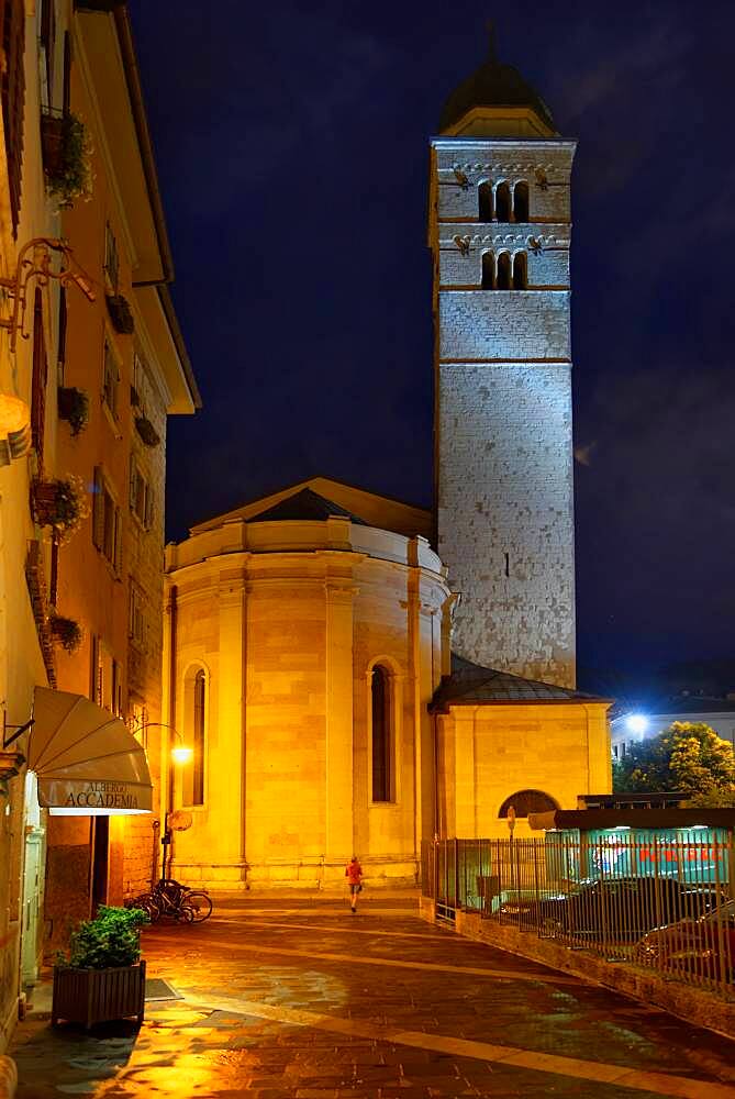 Church Chiesa di Santa Maria Maggiore in the evening, Trento, Trentino-Alto Adige, Italy, Europe