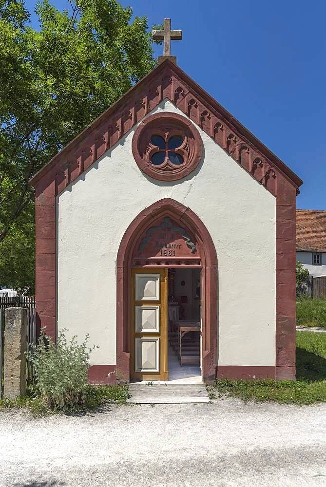 Chapel from 1861, Franconian Open Air Museum, Bad Windsheim, Middle Franconia, Bavaria, Germany, Europe