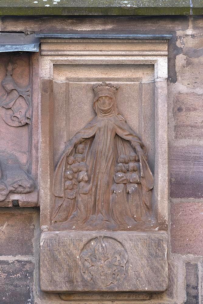 The Fugger Epitaph with the Virgin of the Protective Mantle, 14th century, Church of St. Sebald, Nuremberg, Middle Franconia, Bavaria, Germany, Europe