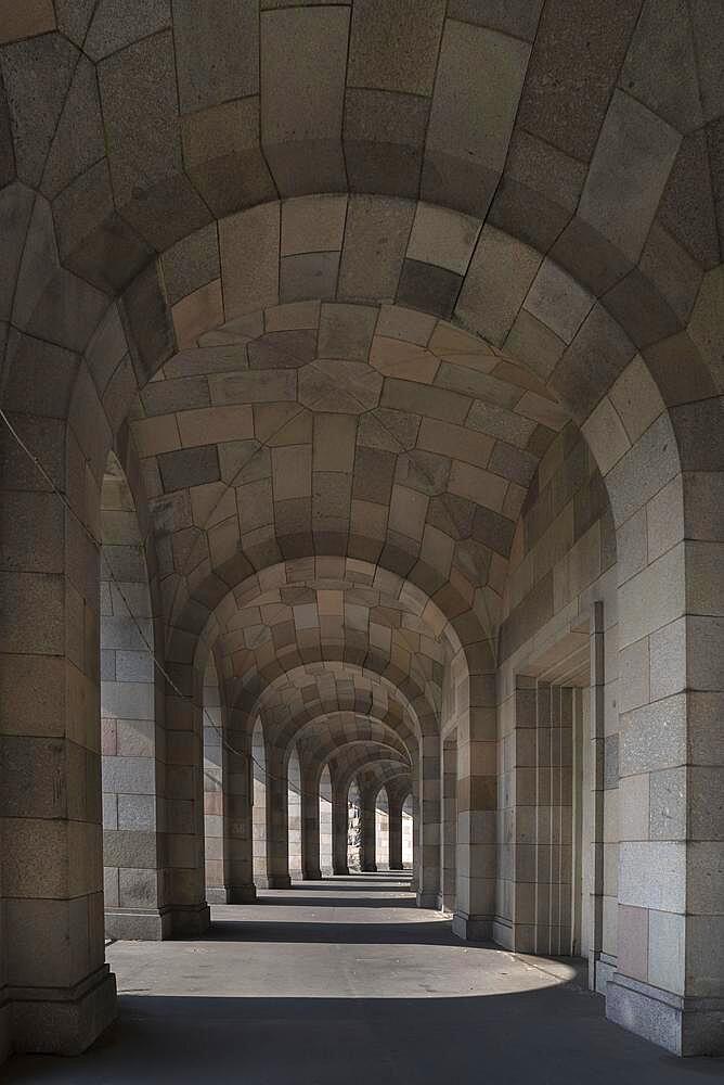 Arcade circuit of the Congress Hall, unfinished monumental building of the National Socialists on the former Nazi Party Rally Grounds, 1933-1945, Nuremberg, Middle Franconia Bavaria, Germany, Europe