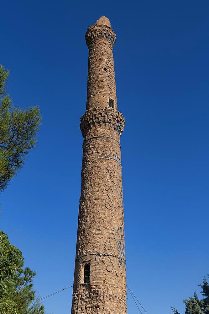 Minarett in the Gawhar Shad Mausoleum, Herat, Afghanistan, Asia