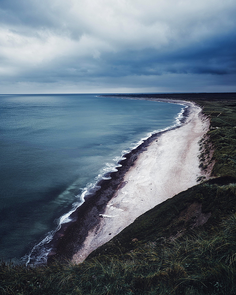 North Sea, Beach, Clouds, Coast, Bulbjerg, Jammer Bay in the North of Jutland, Denmark, Europe