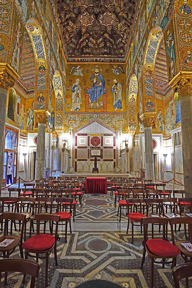 Cappella Palatina, nave, Palazzo dei Normannni also Palazzo Reale, Palermo, Sicily, Italy, Europe