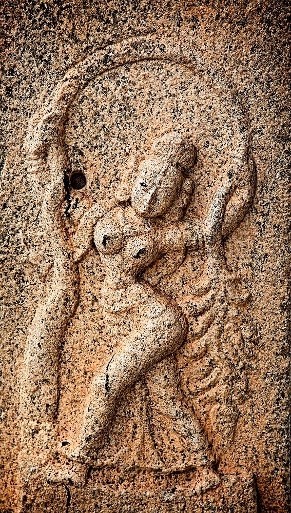 Bas reliefs in Hindue temple Brihadishwarar Temple Thanjavur, Tamil Nadu, India, Asia