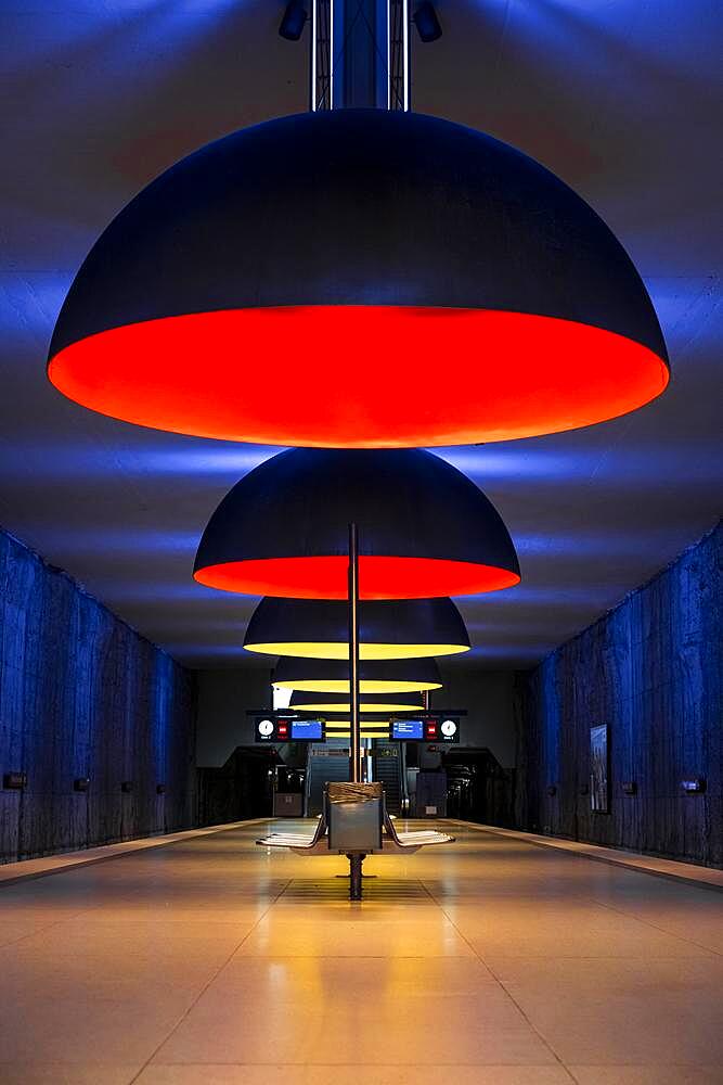 Westfriedhof, underground station, modern architecture, Munich, Germany, Europe