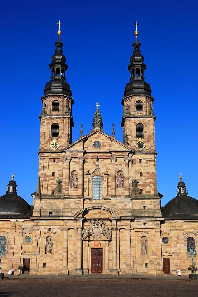 Cathedral St. Salvator zu Fulda, High Cathedral of Fulda, Cathedral Church of the Diocese of Fulda, Church of the Holy Sepulchre of St. Boniface, destination of the Boniface pilgrimage, Hesse, Germany, Europe