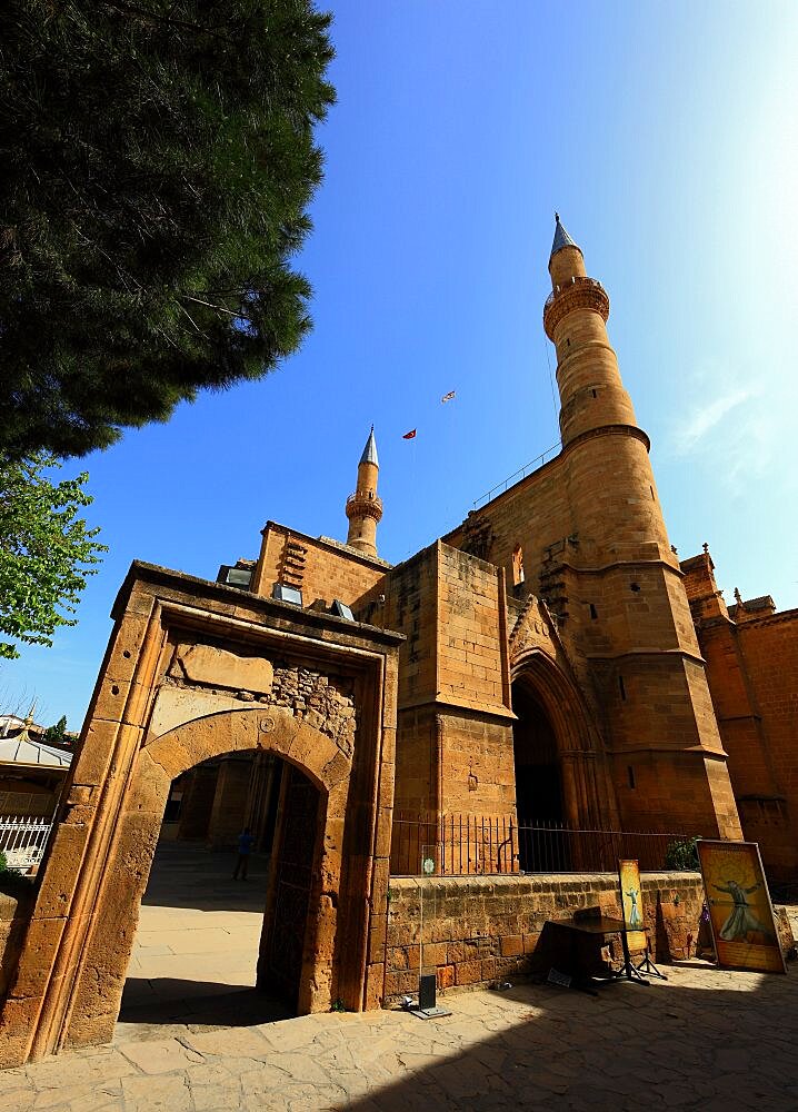 Lefkosa, Lefkosia, Nicosia, in the northern part of the capital of Cyprus, the Selimiye Mosque, St. Sophia's Cathedral in the old town, built between 1209 and the middle of the 14th century Northern Cyprus