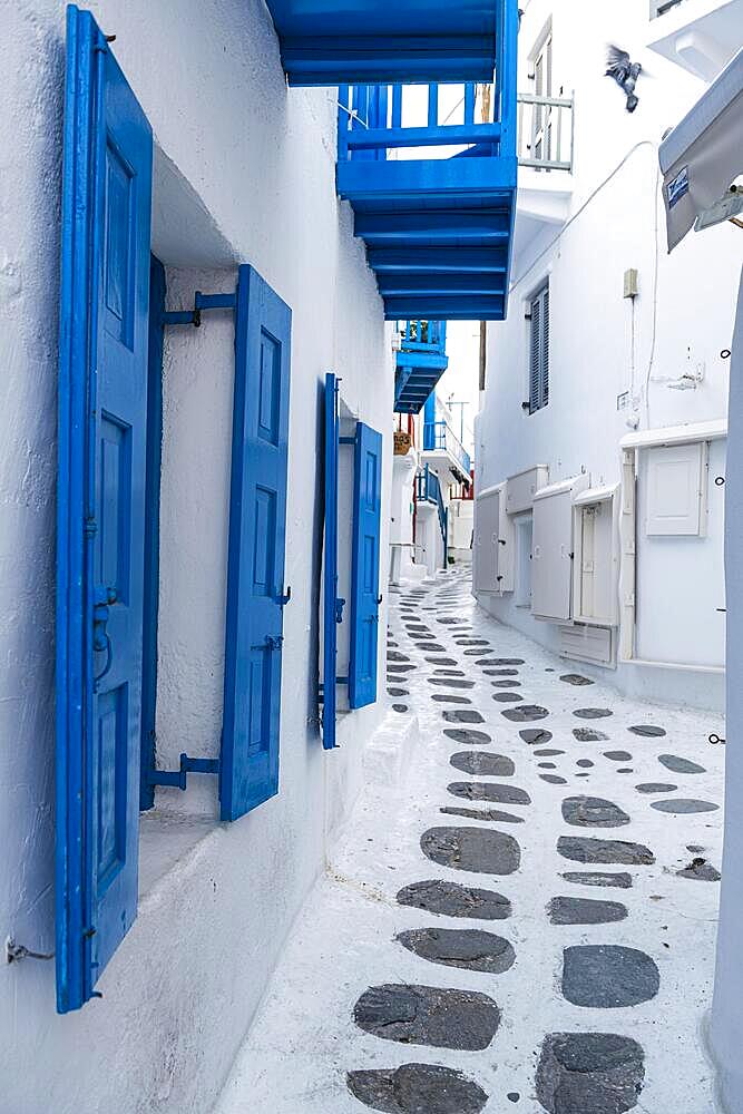 The white washed old town of Horta, Mykonos, Greece, Europe