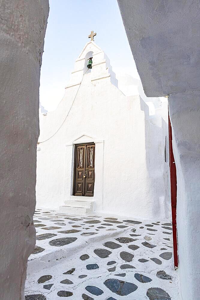 The white washed old town of Horta, Mykonos, Greece, Europe