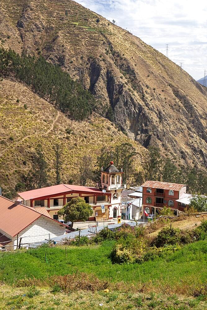 Small mountain village, San Miguel de Viso, Rimac Valley, Peru, South America