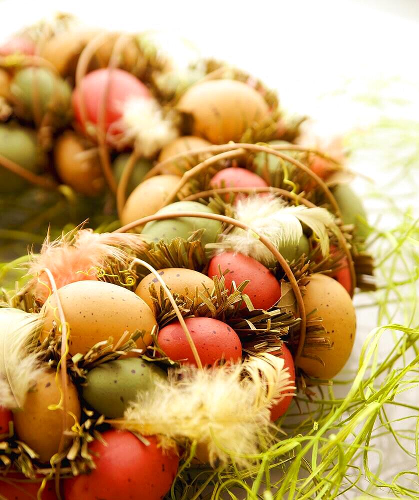 Easter, decoration wreath with small eggs