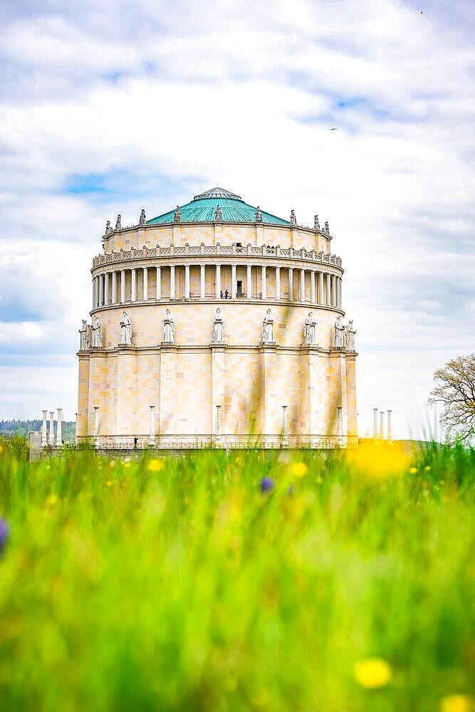 Historic Liberation Hall in spring, Kehlheim, Bavaria, Germany, Europe