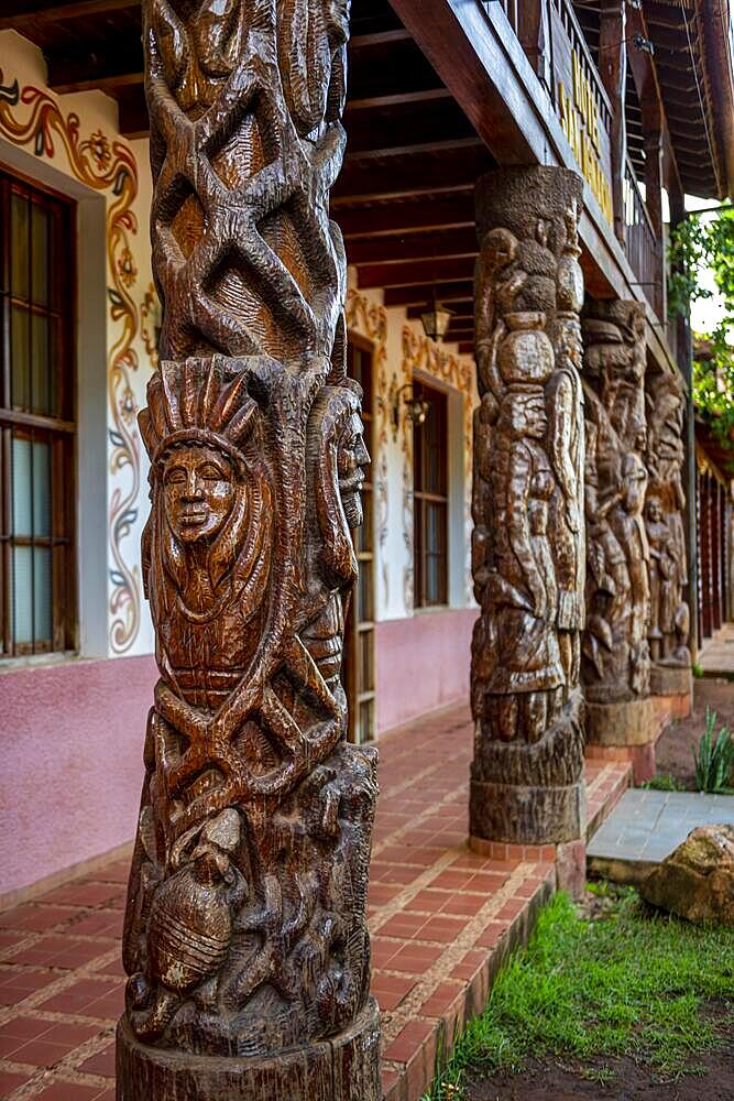 Beautiful woodwork, Unesco site Jesuit Missions of Chiquitos, Bolivia, South America