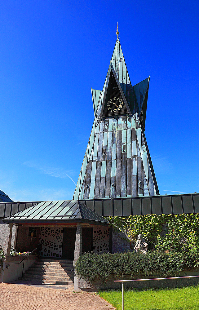 Cathedral of the Franconian Forest, St. Laurentius Church at Buchbach, architect Gerhard Mantke, Steinbach am Wald municipality, Kronach district, Upper Franconia, Bavaria, Germany, Europe