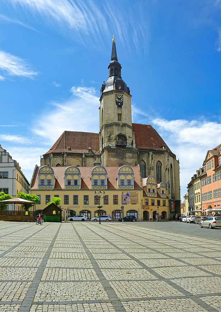 Tourist Information and St. Wenzel's Protestant Town Church, Naumburg, Saxony-Anhalt, Germany, Europe