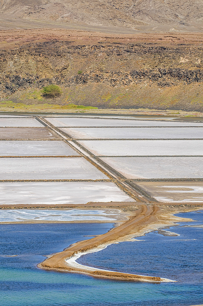 Sandbeach with salt or minerals. Sal. Pedro Da Sal. Cabo Verde. Africa