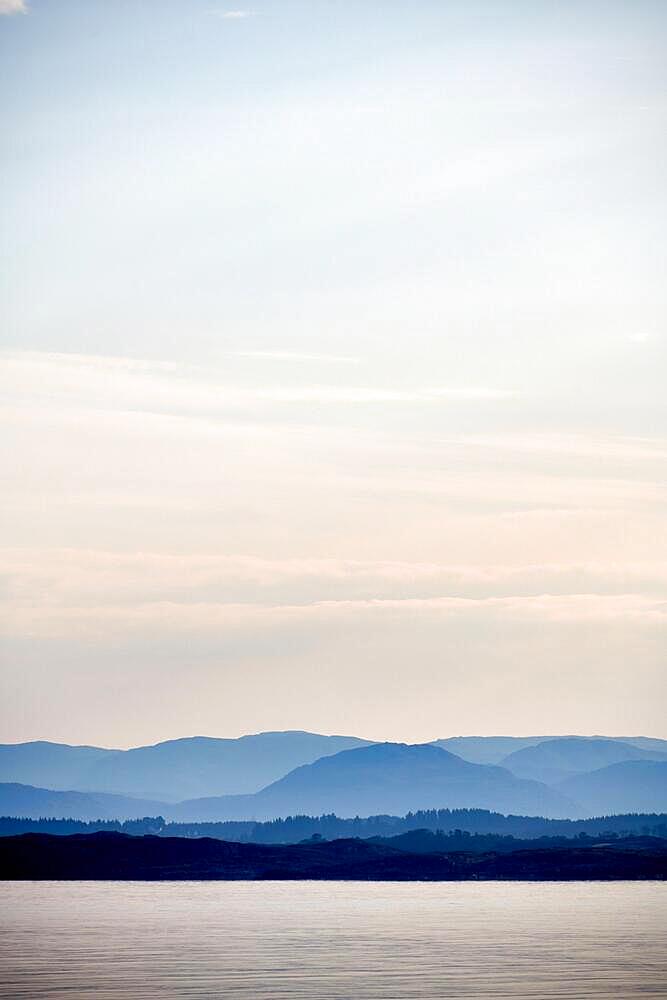 Shape of hills in haze in distance