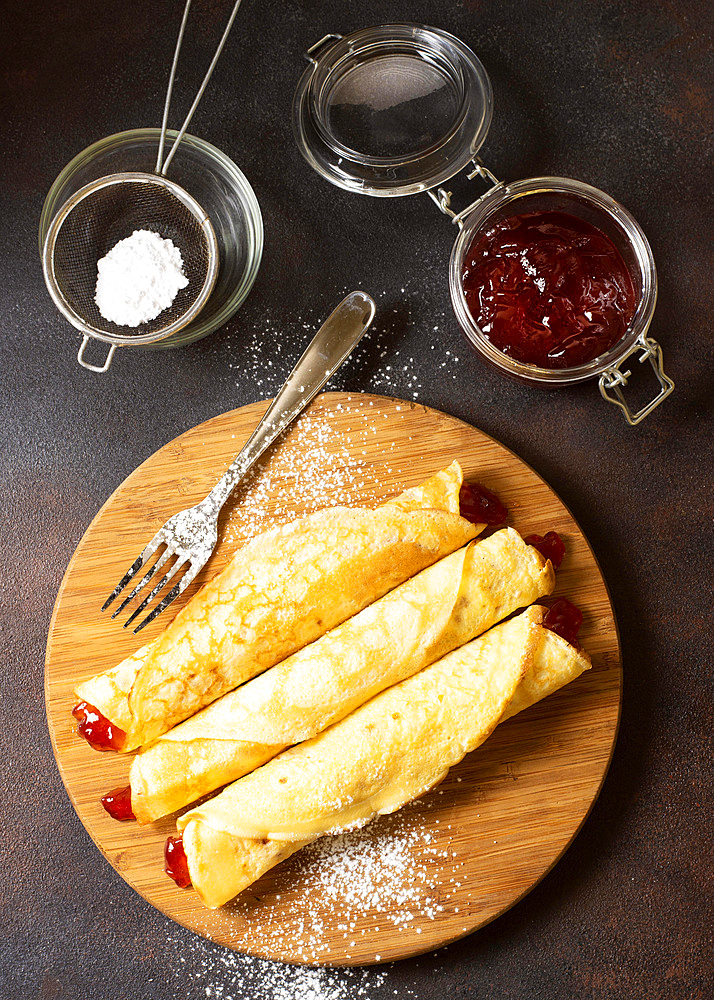 Delicious winter crepe dessert jam