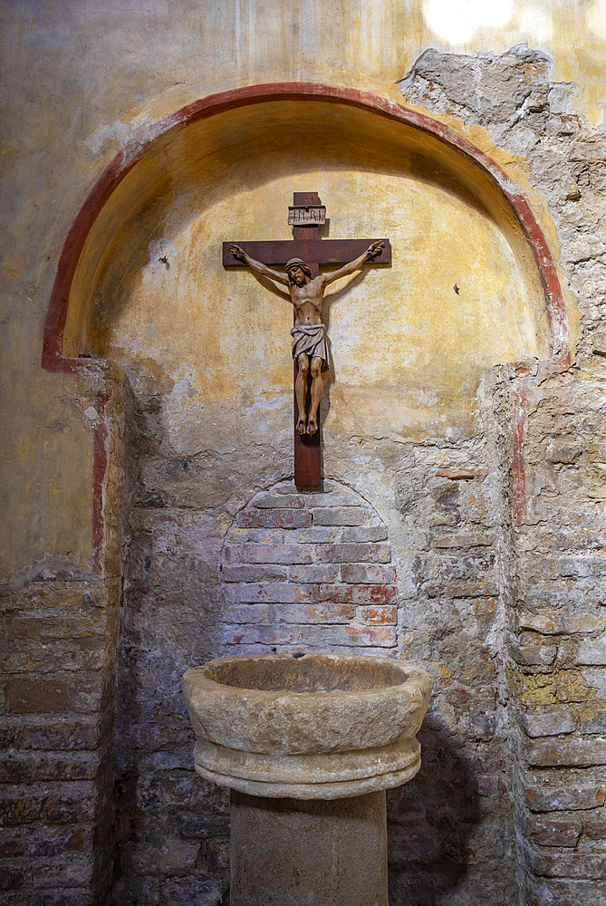 Interior view, Baptistry, Basilica of Sant Eufemia, Grado, Friuli Venezia Giulia, Italy, Europe