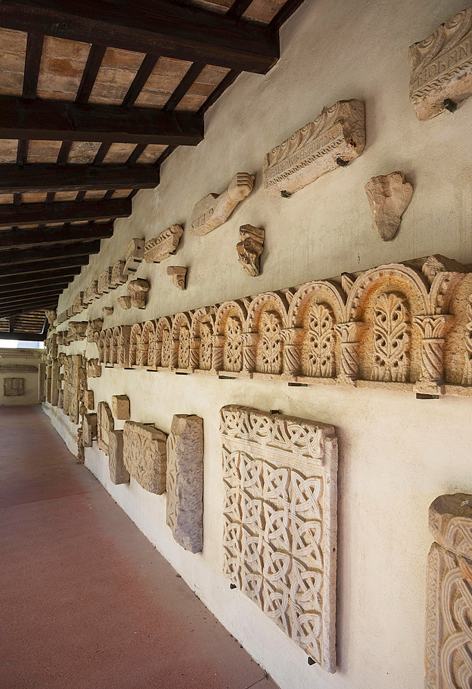 Ancient fragments of sculptures in the Grado Lapidarium, Basilica di Sant Eufemia, Grado, Friuli Venezia Giulia, Italy, Europe