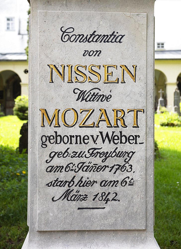 Grave of Leopold and Constanze Mozart, Sebastian Cemetery, Church of Saint Sebastian, Salzburg, Austria, Europe