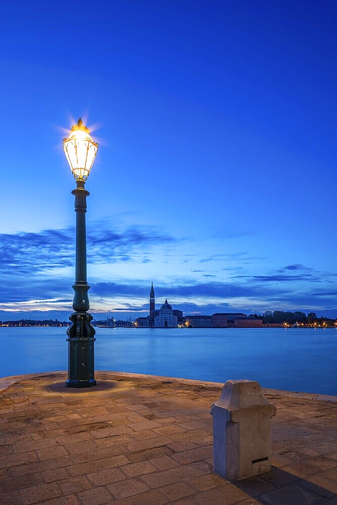 View of San Giorgio Maggiore from Punta della Dogana in Venice in the early morning