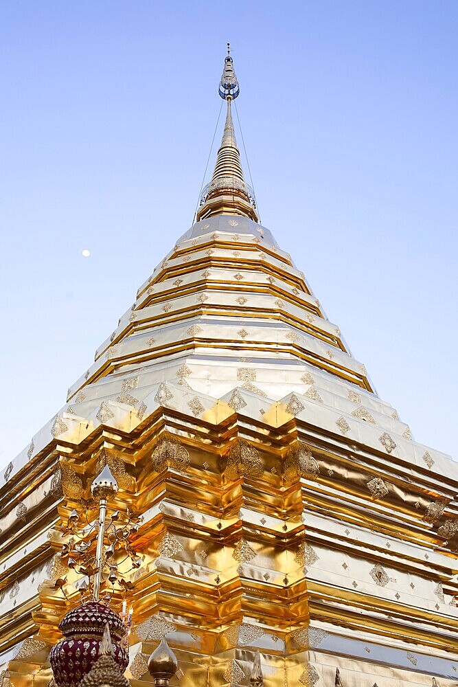 Main golden stupa in Doi Suthep Wat in Chiang Mai