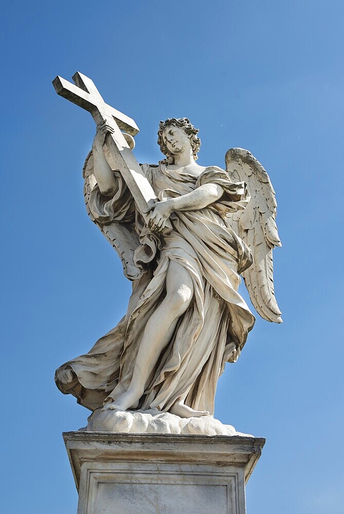 Angel statue on the Ponte Sant'Angelo, Rome, Lazio, Italy, Europe