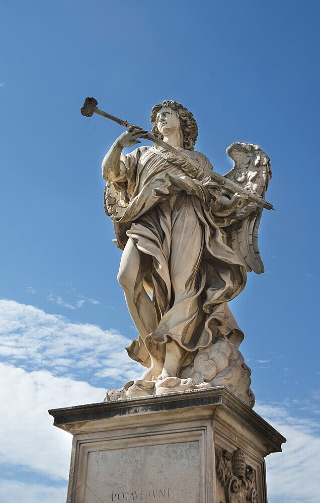 Angel statue on the Ponte Sant'Angelo, Rome, Lazio, Italy, Europe