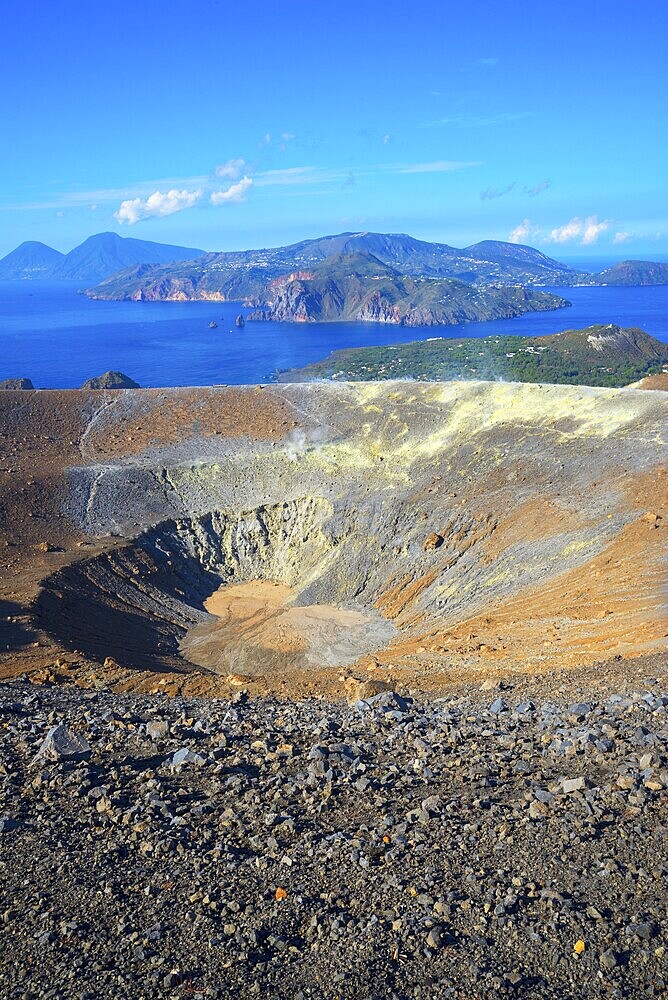 The Gran Cratere, Vulcano Island, Tyrrhenian Sea, Aeolian Islands, Italy, Europe