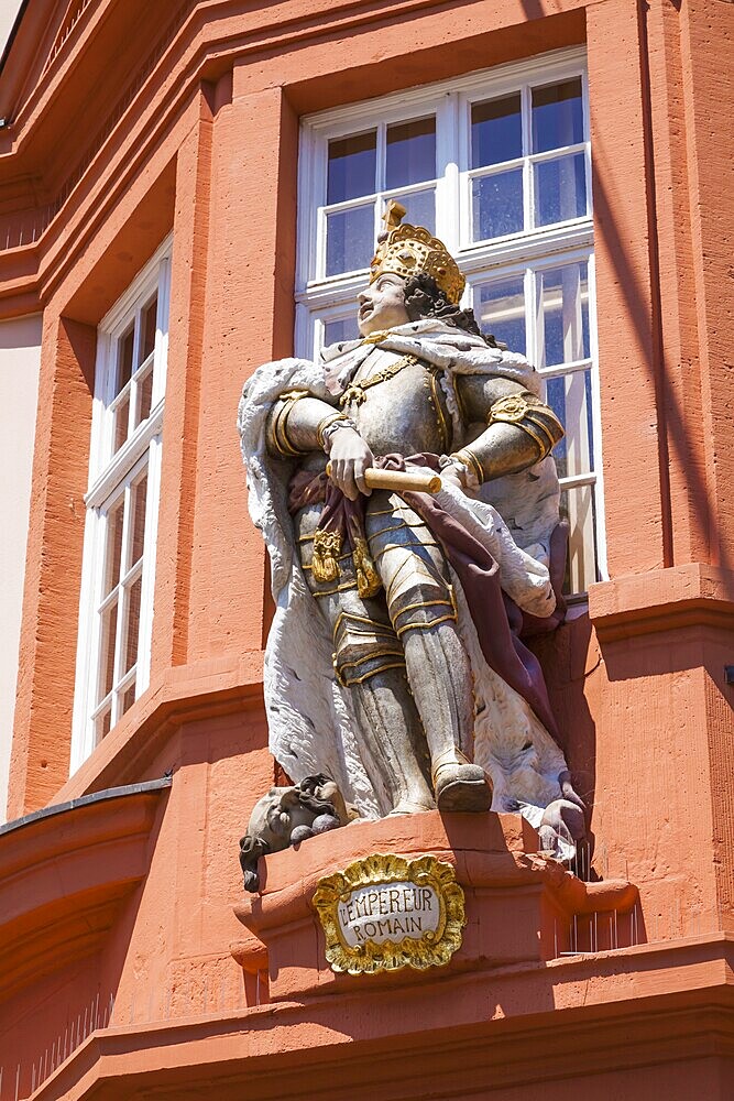 Portal figure, Gutenberg Museum, Printing and Writing Museum, Mainz, Rhineland-Palatinate, Germany, Europe