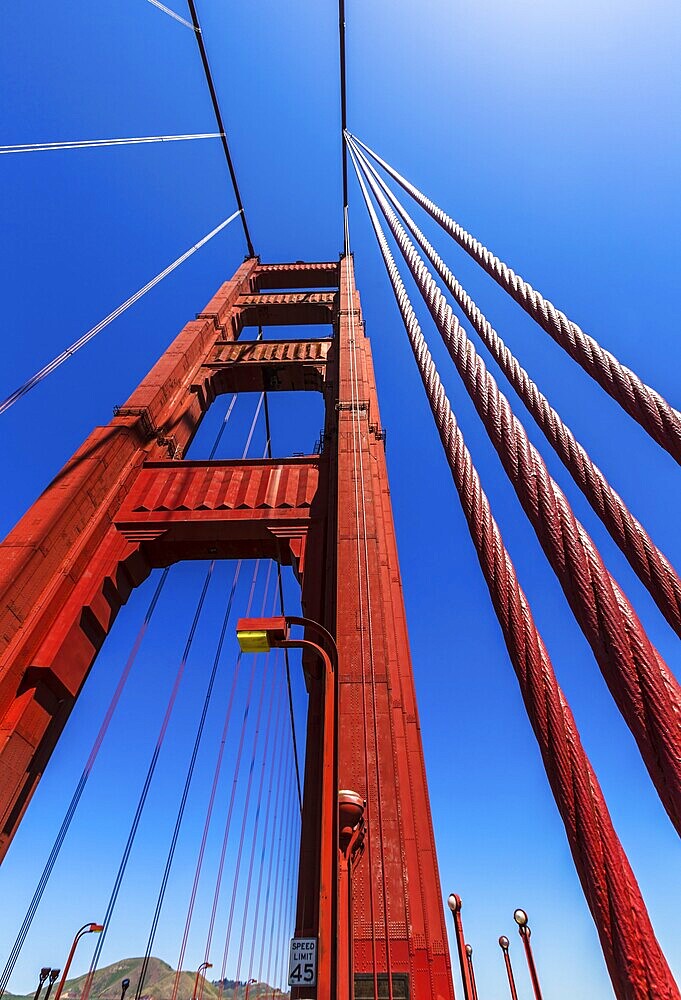 Golden Gate Bridge details in San Francisco California USA
