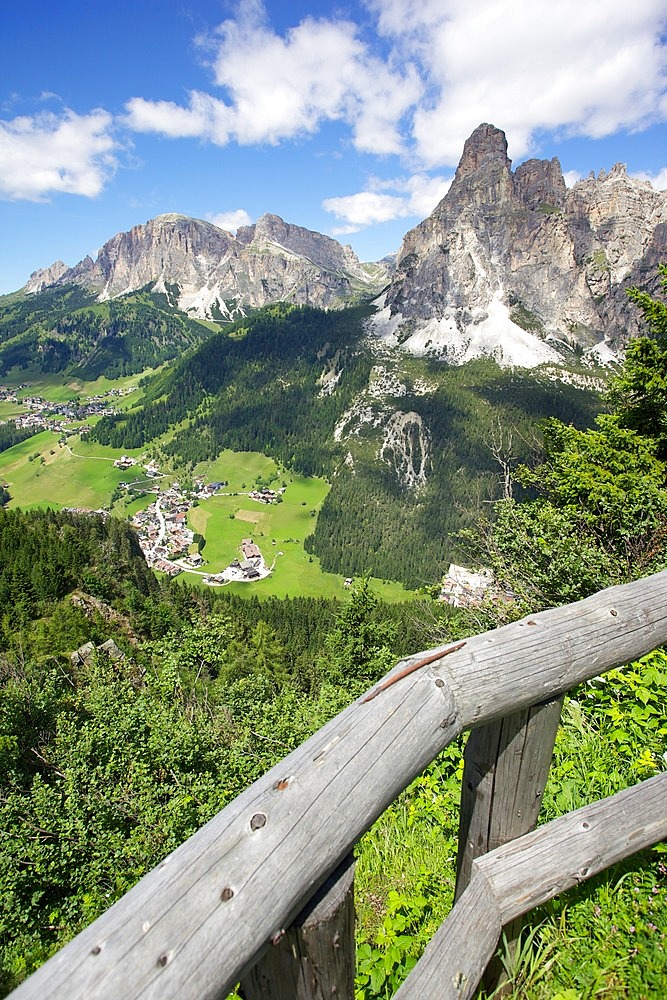 View from Col Alto, Corvara, Badia Valley, Bolzano Province, Trentino-Alto Adige/South Tyrol, Italian Dolomites, Italy, Europe