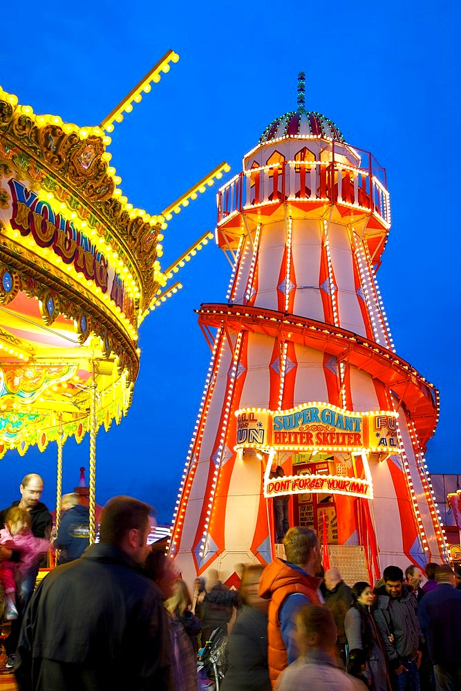 Helter Skelter, Goose Fair, Nottingham, Nottinghamshire, England, United Kingdom, Europe