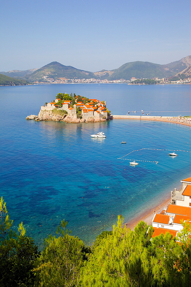 Sveti Stefan, Budva Bay, Budva Riviera, Montenegro, Europe