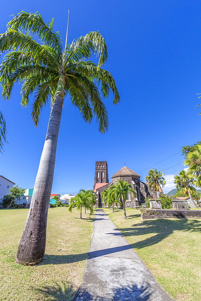 View of Saint George with Saint Barnabas Anglican Church, Basseterre, St. Kitts and Nevis, West Indies, Caribbean, Central America