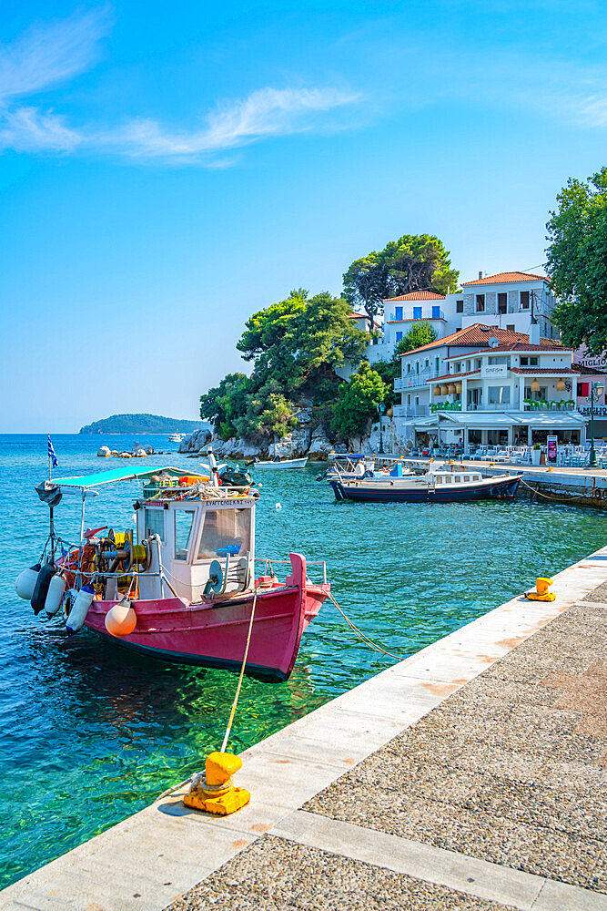 View of Old Port in Skiathos Town, Skiathos Island, Sporades Islands, Greek Islands, Greece, Europe