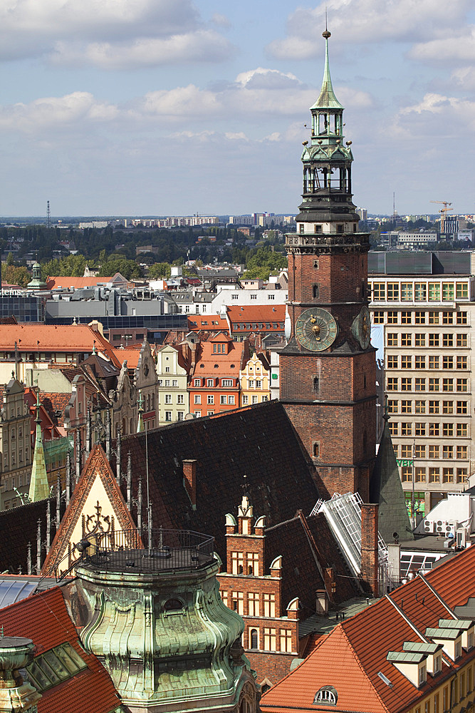 Old Town view from Marii Magdaleny Church, Wroclaw, Silesia, Poland, Europe