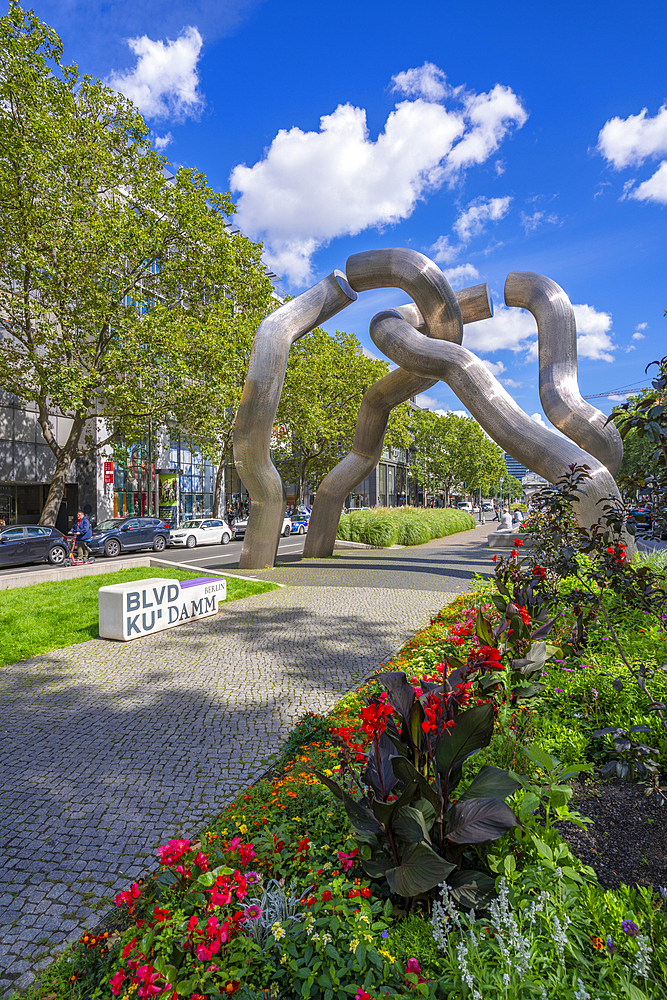 View of Sculpture in the Kurfurstendam in Berlin, Germany, Europe