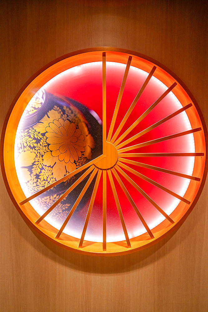 View of colourful picture window light, Kanazawa City, Ishikawa Prefecture, Honshu, Japan