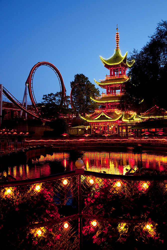 Oriental Temple, Tivoli Gardens, Copenhagen, Denmark, Scandinavia, Europe